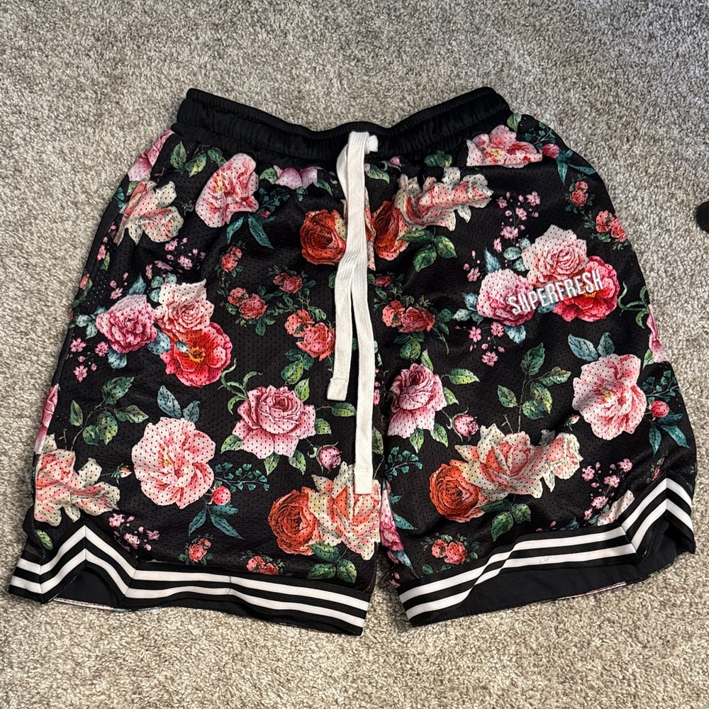 Limited edition SuperFresh Clothes basketball shorts.